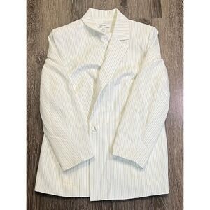 Nine West White Pinstripe Blazer Jacket Plus Size 16W